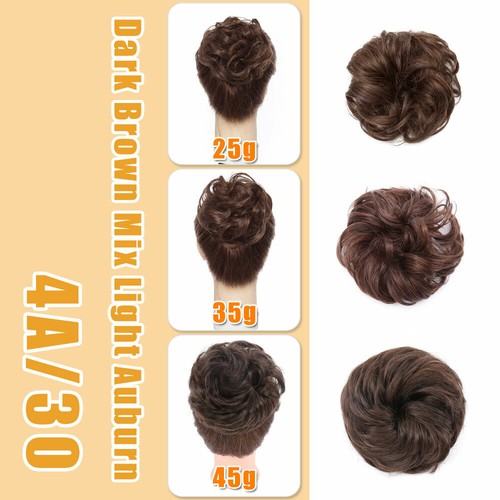 Scrunchie Hair Real as Human Natural Curly Messy Bun Hairpiece Updo Extension US - Picture 31 of 45