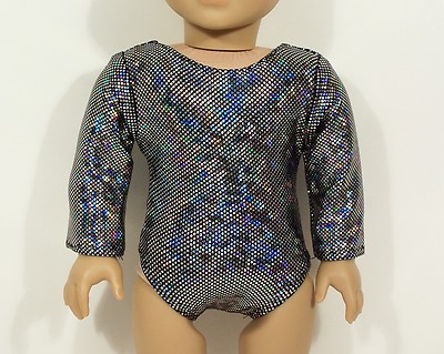 BLACK SILVER Gymnastic Dance Leotard Doll Clothes For 18/" American Girl Debs