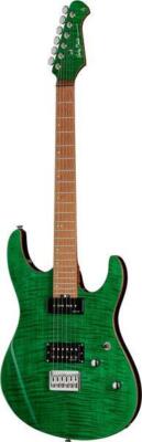 Electric Guitar Harley Benton HP42 Green Flamed Top with Soft Case