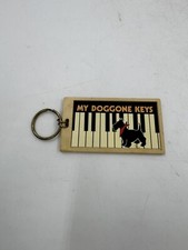 Vintage Plastic MY DOGGONE KEYS Keyring Piano...