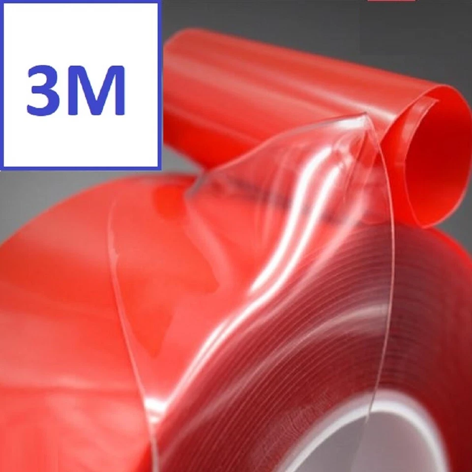 Nastro biadesivo extra forte VHB trasparente 5mm-30mm 3M per montaggio fissaggio - Immagine 3 di 4