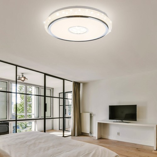 Plafoniera Lampadario Camera Letto Telecomando Cristalli Cct 1x LED - Foto 4 di 12