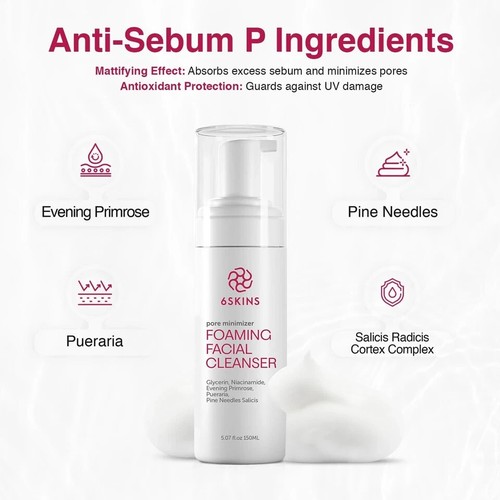 Pore Reducing Face Wash: 6SKINS® Niacinamide Gentle Foaming Cleanser - Picture 4 of 8