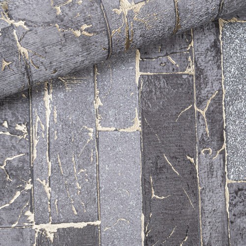 Arthouse Charcoal Black Gold Dark Grey Wood Plank Heavy Textured Vinyl Wallpaper - Picture 7 of 10