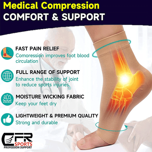 Ankle Support Brace Compression Sleeve Socks Elastic Foot Pain Relief 20-30 mmHG - Bild 2 von 11