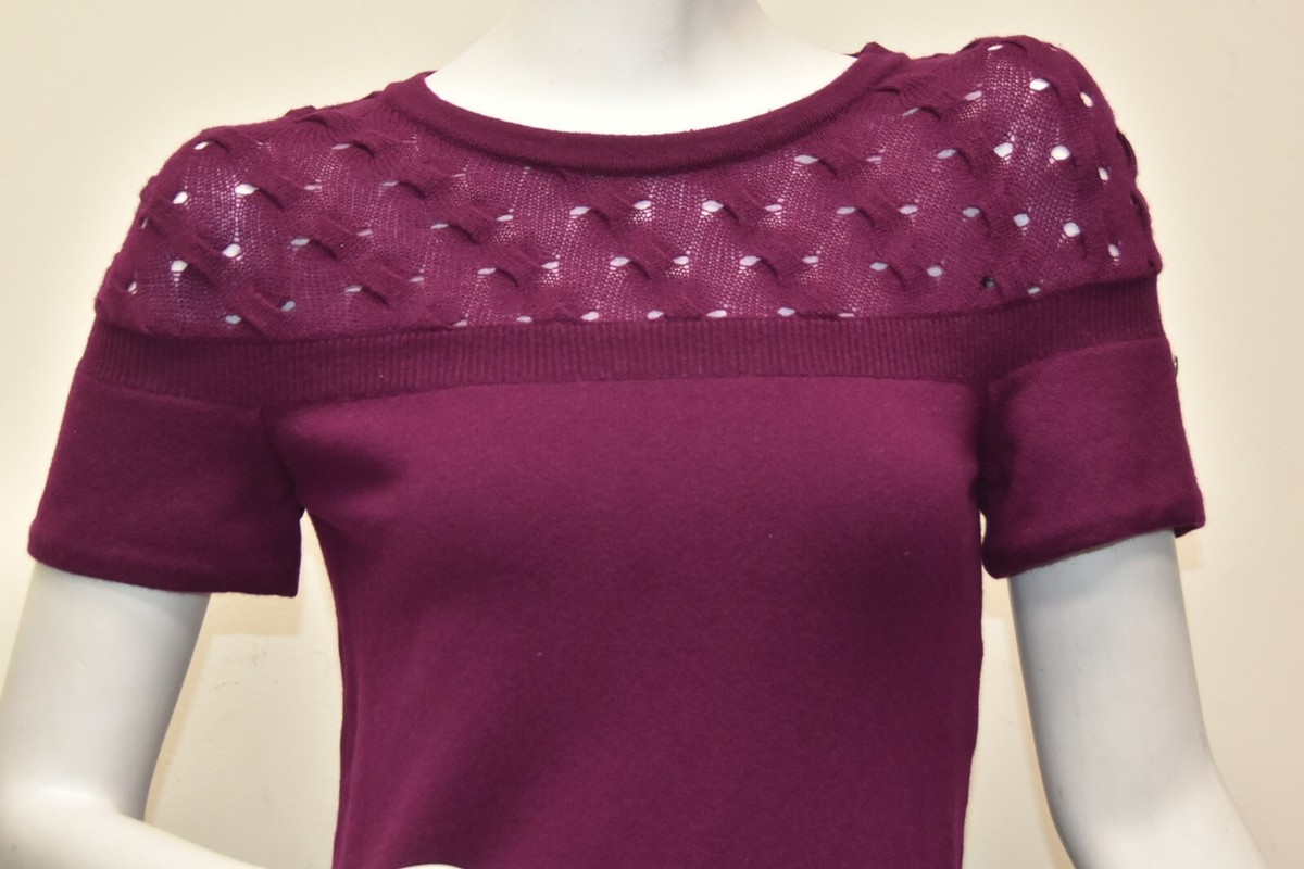 CHANEL★素敵！23A Pink/Dark Purple Cashmere Sweater Dress NWT CHANEL 23A Pink/Dark Purple Cashmere Slvless Sweater