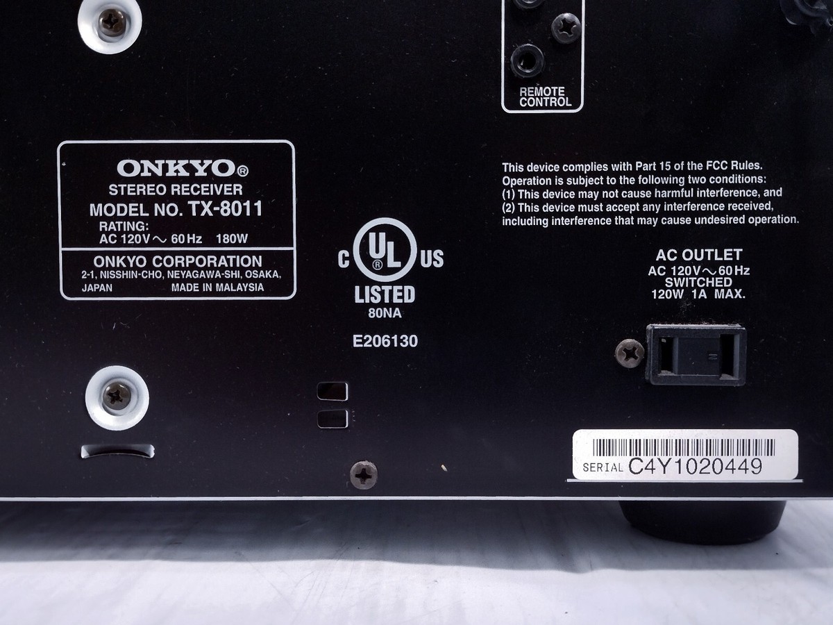 Onkyo TX-8011 AM/FM Stereo Receiver 80 W per channel No remote | eBay Onkyo TX-8011 AM/FM Stereo Receiver 80 W per channel No remote | eBay