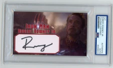 Robert Downey Jr Signed Iron Man Endgame Custom Cut 3x5 Card PSA DNA Slab AUTO