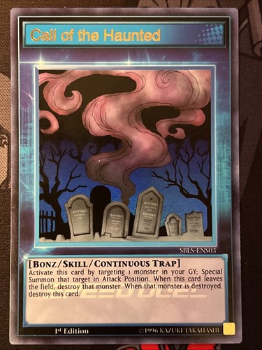 Call of the Haunted (Skill Card) SBLS-ENS03 1st Edition Ultra Rare NM - Picture 2 of 4
