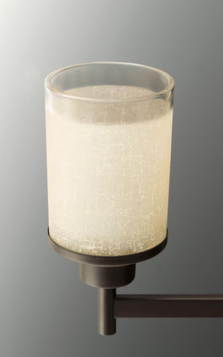 Progress Alexa 4-Light Chandelier, Antique Bronze, Etched Umber Linen Glass - Picture 3 of 6