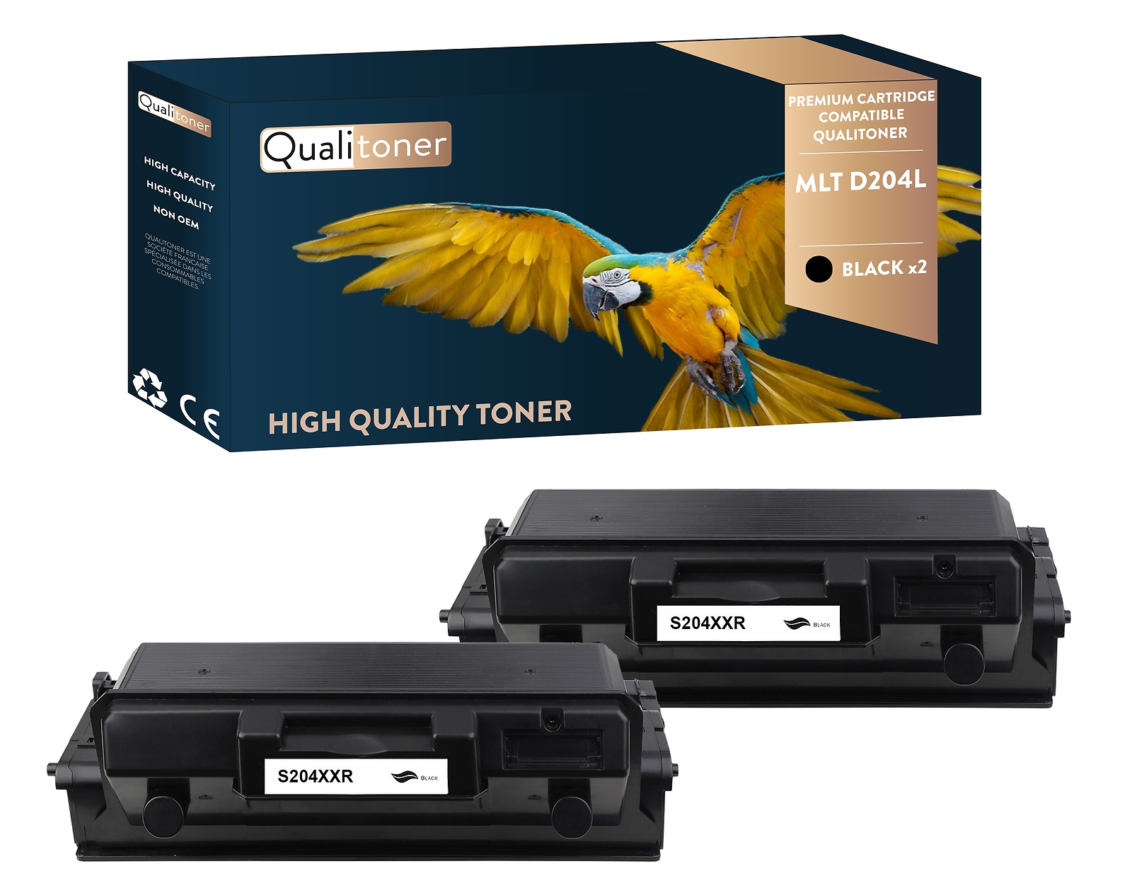 Toner SAMSUNG MLTD204L noir Qualitoner x2 pour documents de bureau à la maison