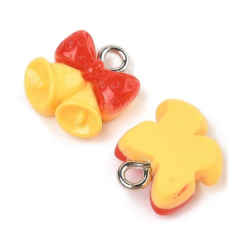 80pcs Resin Pendants Christmas Bell Shape Xmas Decor DIY Keychain Jewelry Making - Picture 2 of 3