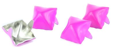 Neon Pink Pyramid Stud 1/2'' 2 Prong Spikes Leather Craft Studded Jacket Shoes