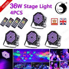 4 Pcs 36W UV Black 36 LEDs Par Light Stage Lighting Disco DJ Club Show Light US