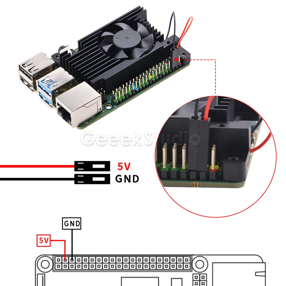 ROCK 4 Model C+ Cooling Fan 3510 Heatsink for Rock Pi 4C Plus - Image 3 of 4