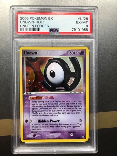 Pokemon Unown U Ex Unseen Forces U/28 PSA 6 EX-MT