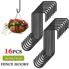 16Pcs Garden Post Fence Hook Bracket for Bird Feeders Plant Pot  Basket Hanging