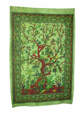 Großer Wandteppich Mandala Baum des Lebens Boho böhmische Kunstdekoration 85x54''