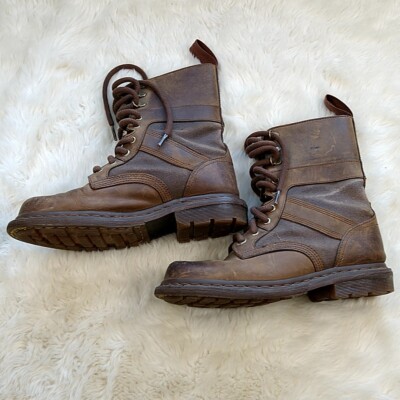 Martens Arun Fold Down Boots M W Brown Leather Lace Up