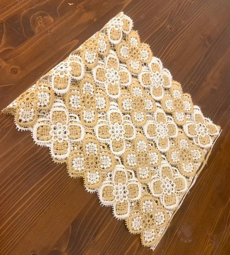 Meterware Tischläufer Spitzenborte Gipüre-Spitze Häkel Spitze Tischdecke Beige - Bild 10 von 10