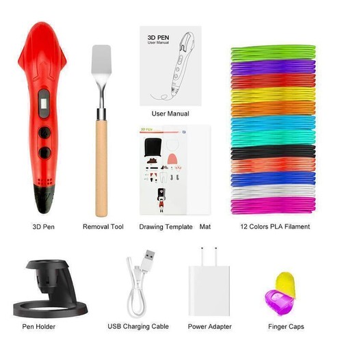 3D Druckstift 3D Stifte Set mit 12 Farben 3M PLA Filament Kinder