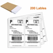 200 Half Sheet Shipping Labels 8.5x5.5 Self Adhesive Label 2 Per Sheet UPS