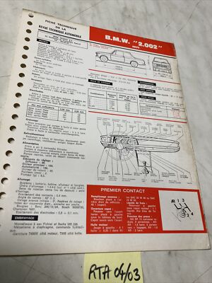 Technical Datasheet Automobile BMW 2002 71 Edition 1971 RTA 2.002 ...
