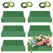 Floral Foam Cage, 6 Pack Floral Foam Blocks for Fresh Flower, Flower Holder w...