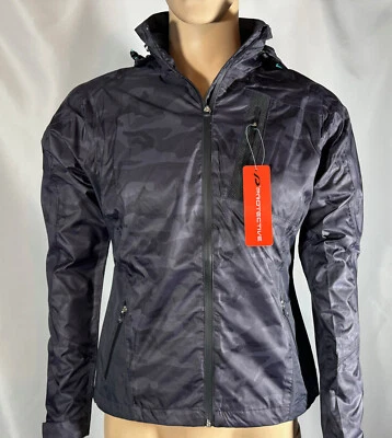 High-End Regenjacke/Windjacke: Protective "Lome Woman" - Medium - black camoufla