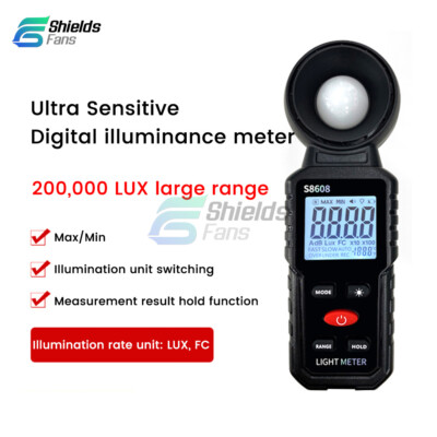 Light Meter Digital Illuminance Meter Luxmeter Luminometer Photometer 200000Lux