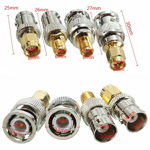 4X SMA to BNC Connectors Male Female Plug Jack RF Coax Coaxial Adapter Converter - Picture 10 of 10