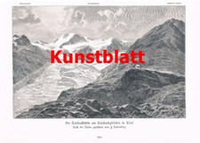 D1 044 Rabending: Taschütte Gepatsch Ötztal duży obraz druk 1891!!