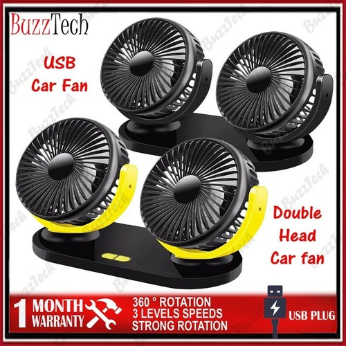 Car Fan Truck Fan Air Conditioning 3 Speed USB Fan Dual - Picture 1 of 9