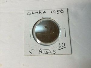Coins of Columbia 1980 5 Peso Coin & 1952 10 Centavos