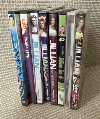 Fitness Exercise Workout DVDs LOT 8 Slim in 6 Jillian Michaels Beachbody Various