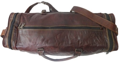 Vintage Herren Langlebig Leder Reisetasche Wochenende Tasche Leicht Gepäck - Bild 4 von 6