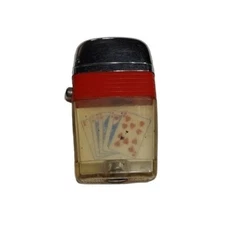 Scripto Vu-Lighter Playing Cards Red Band Lighter Mid-Century