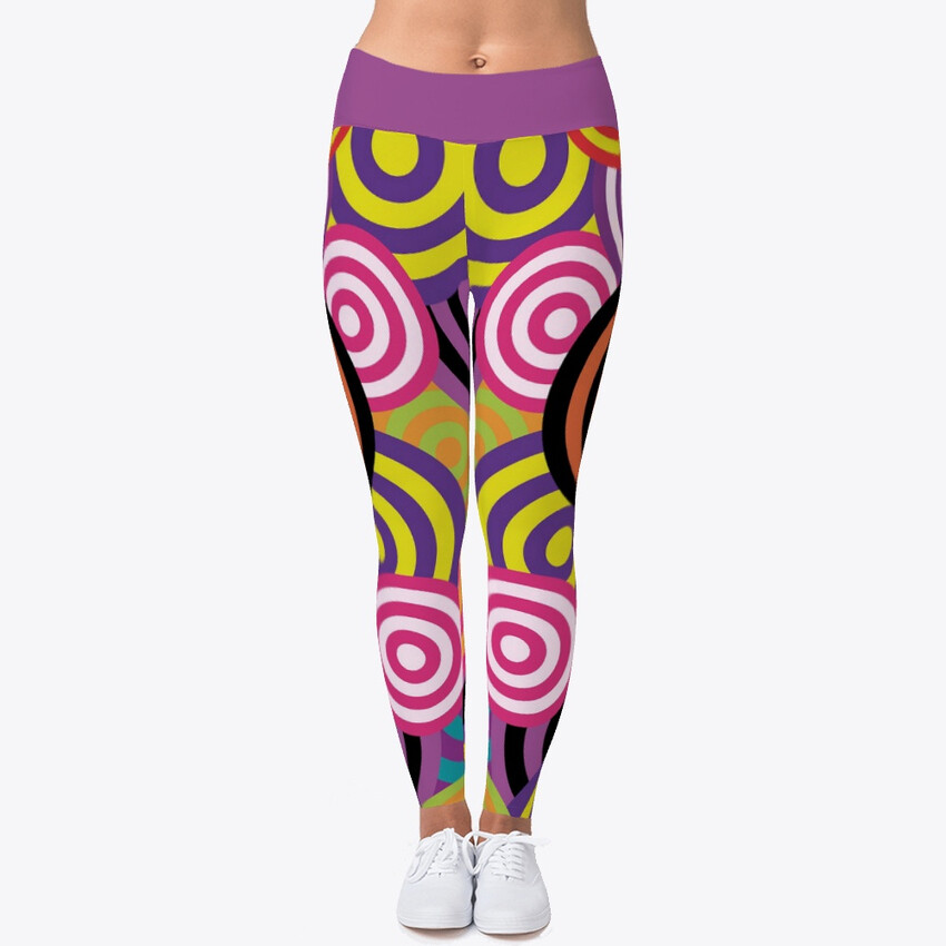 Colourful Target Leggings Women's Print Fitness Stretch *Leggings