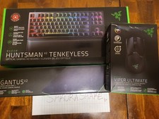 Razer tenkeyless keyboard, viper ultimate mouse, gigantus v2 mousepad