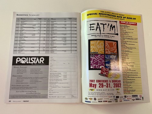 Pollstar Magazine Andrew W.K. May 13, 2002 NM-NMMT - Picture 12 of 19