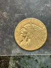 1915 US $5 Gold Indian Head Half Eagle Coin, .2419 Oz AGW, AU