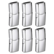 6Pcs 8mmx4mm Flat Leather Clasps Bracelet Clasps Silver