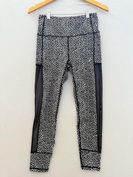 Do You Even Leggings Gym Active Yoga Spot Dot Black White Size Medium