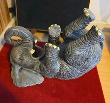 Adorable 'Alator Giftware' Resin Laughing Elephant Figure Large Size 22cm Long