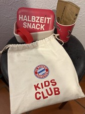 Fc Bayern Kinder rote Brotdose "Halbzeit Snack" Becher Bambus NEU