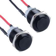 2pcs 19mm Latching Metal Push Button Switch 3/4" Mounting Hole 1NO 12V 24V 36V