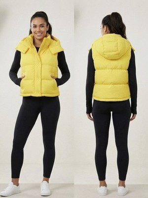 Lululemon Wunder Puff Cropped Vest Size 2 Yellow Electric Lemon Down NWT