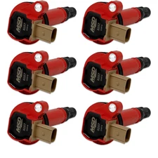 MSD 82576 Ignition Coils, Red, 6-Pack (3-Pin Connector)