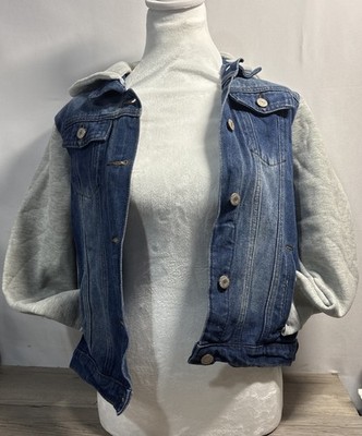 NWT Youth XL (16) Denim Sweat Jacket With Removable Hood SOHO Boys Club Trendy