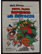 Werbeplakat Goofy Pluto Donald Die die Rettung Walt Disney A155